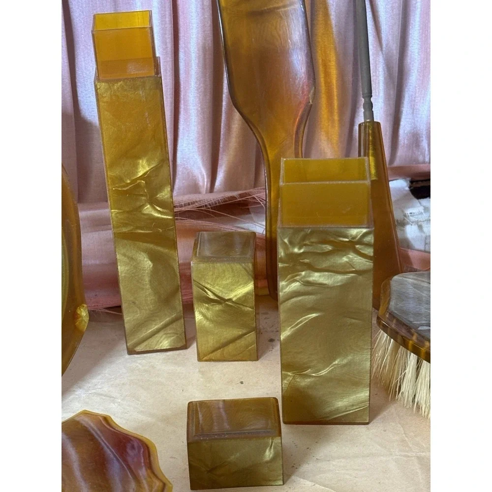 Vintage Bakelite (Tested) 8 Piece Art Deco Vanity Set 1930's with Original Case